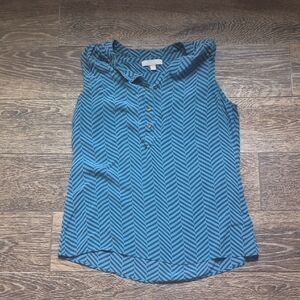 Banana Republic Blue Polo Collar Blouse